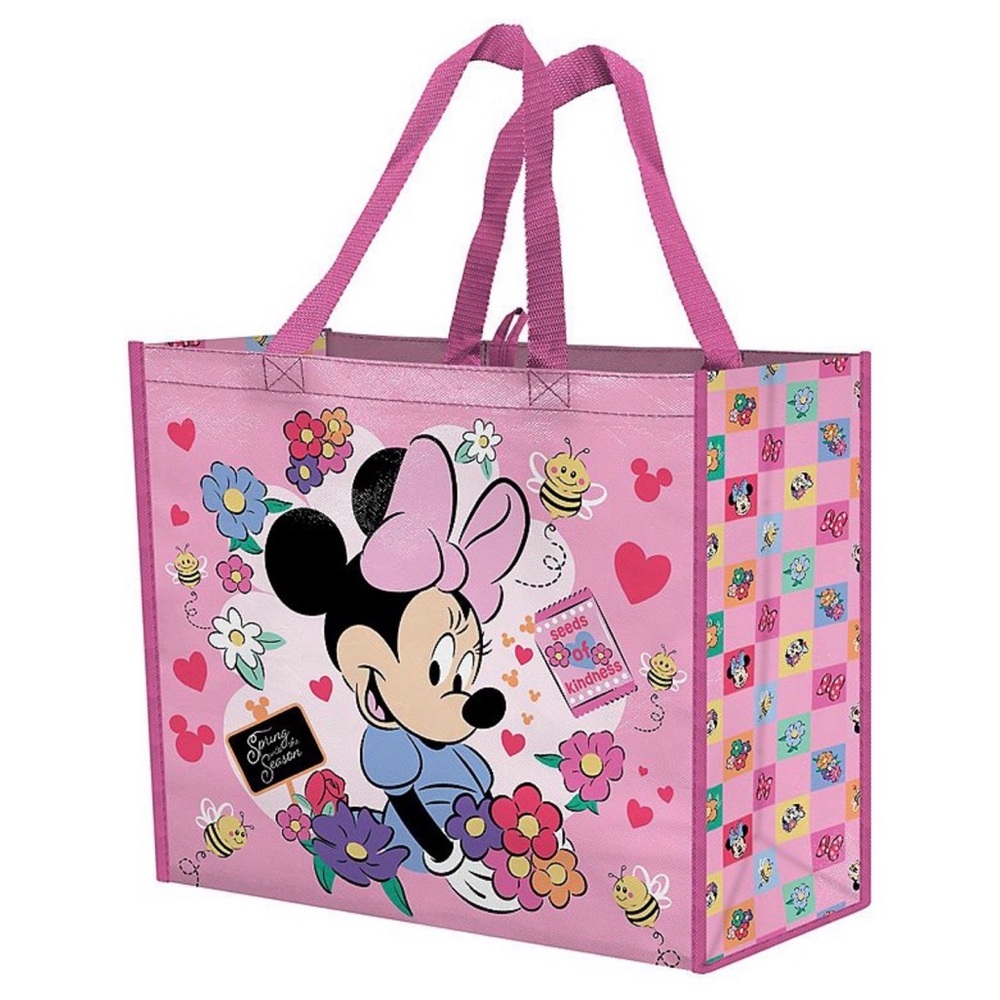 Disney’s Minnie Mouse Spring Reusable Pink-Floral Tote Bag size XL Gift Girl NWT